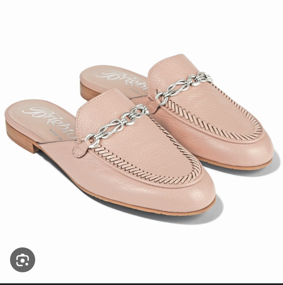 Brighton Shauna Leather Mules with Chain Detail